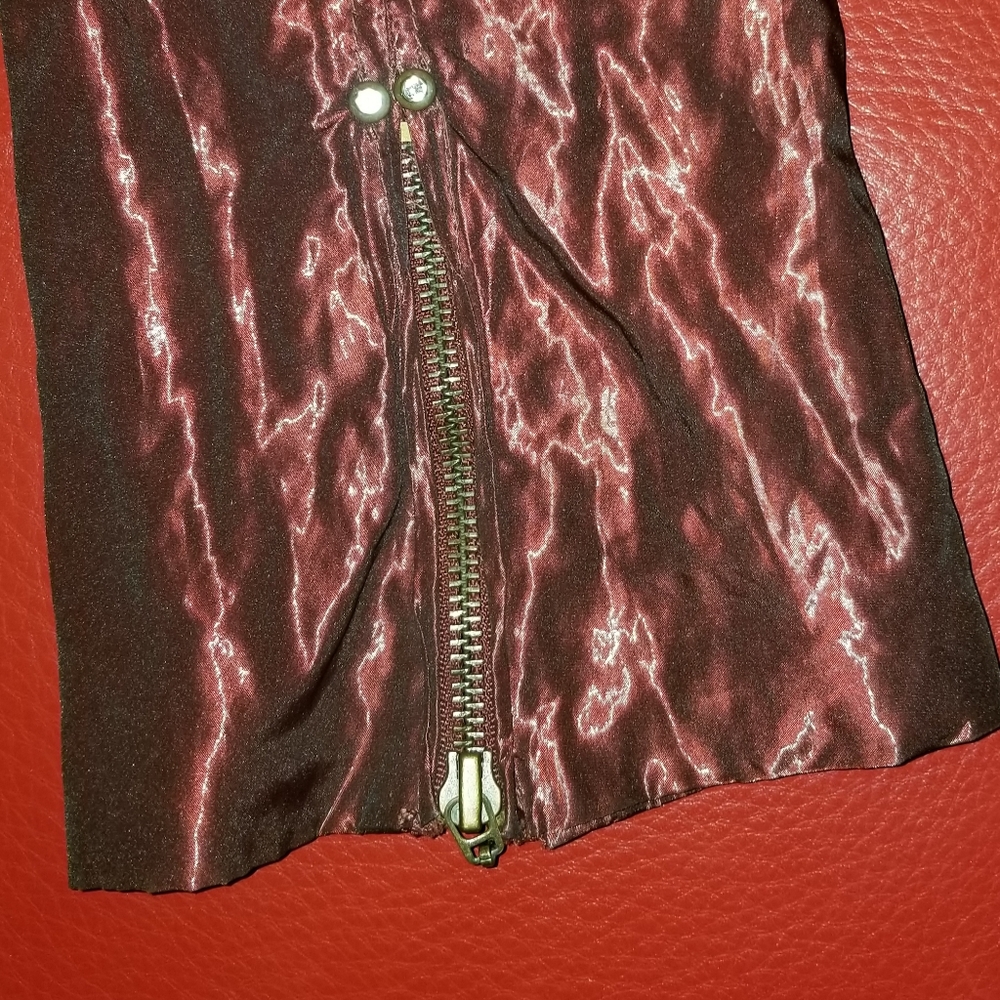 Cache Metallic Plum Iridescent Crinkled Funky Sha… - image 6